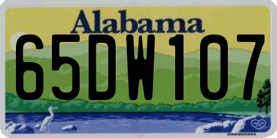 AL license plate 65DW107