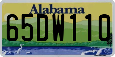 AL license plate 65DW110