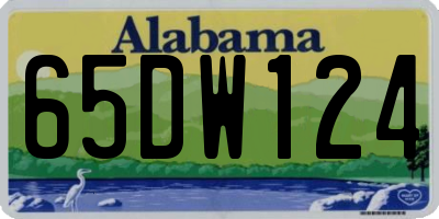 AL license plate 65DW124