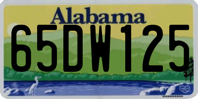 AL license plate 65DW125