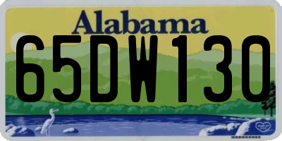 AL license plate 65DW130