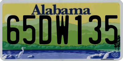 AL license plate 65DW135