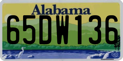 AL license plate 65DW136