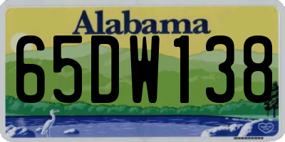 AL license plate 65DW138