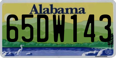 AL license plate 65DW143