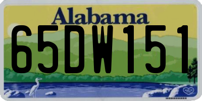 AL license plate 65DW151