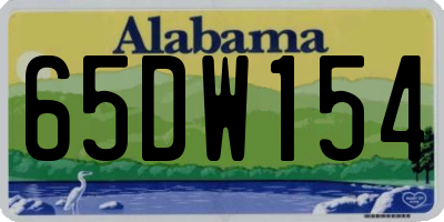 AL license plate 65DW154