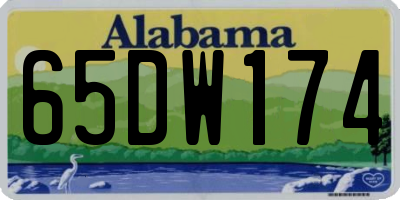 AL license plate 65DW174