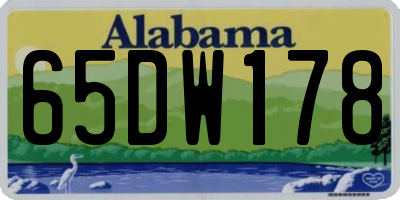 AL license plate 65DW178