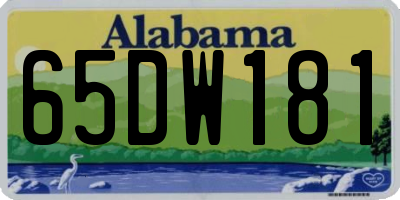 AL license plate 65DW181