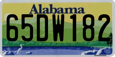 AL license plate 65DW182