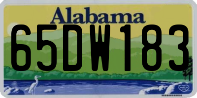 AL license plate 65DW183