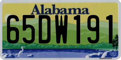 AL license plate 65DW191