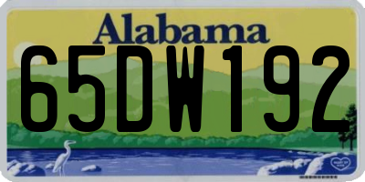 AL license plate 65DW192