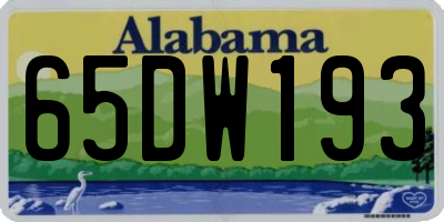 AL license plate 65DW193