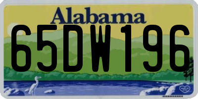 AL license plate 65DW196