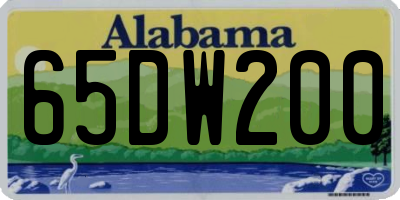 AL license plate 65DW200