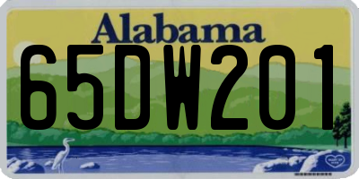 AL license plate 65DW201