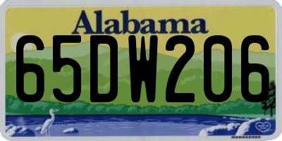 AL license plate 65DW206