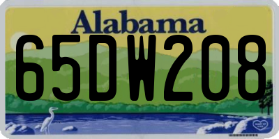 AL license plate 65DW208