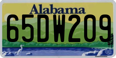 AL license plate 65DW209