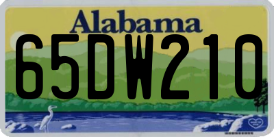 AL license plate 65DW210