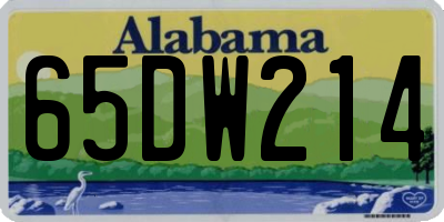 AL license plate 65DW214