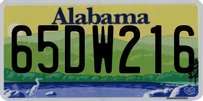 AL license plate 65DW216