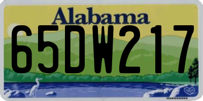 AL license plate 65DW217