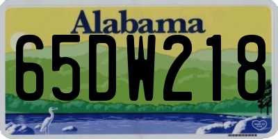 AL license plate 65DW218