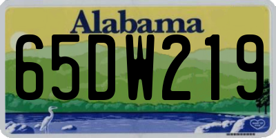 AL license plate 65DW219