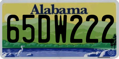 AL license plate 65DW222