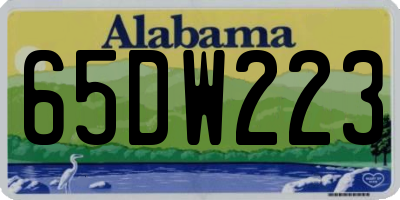 AL license plate 65DW223