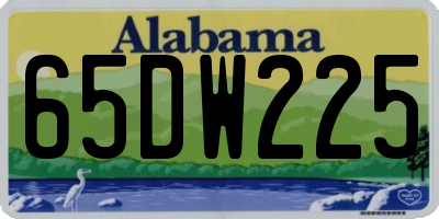 AL license plate 65DW225