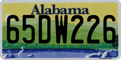 AL license plate 65DW226