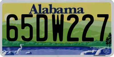 AL license plate 65DW227
