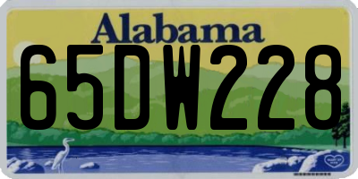 AL license plate 65DW228