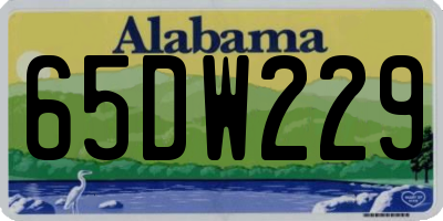AL license plate 65DW229