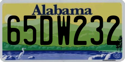 AL license plate 65DW232