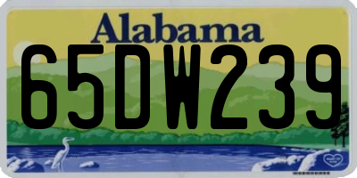 AL license plate 65DW239