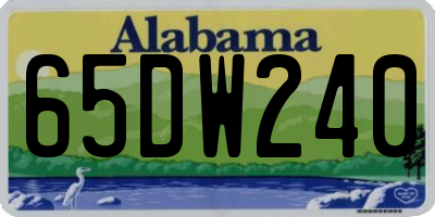 AL license plate 65DW240