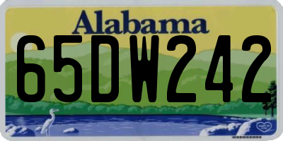 AL license plate 65DW242