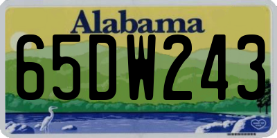 AL license plate 65DW243