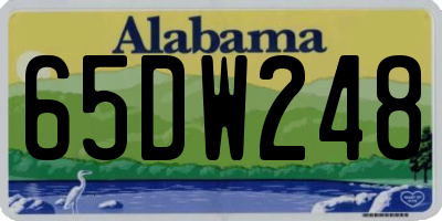 AL license plate 65DW248