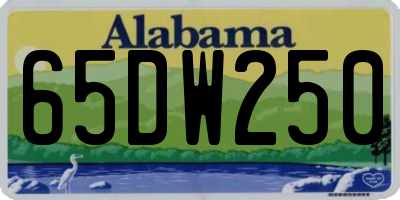 AL license plate 65DW250