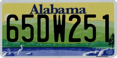 AL license plate 65DW251