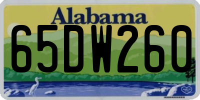 AL license plate 65DW260