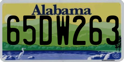 AL license plate 65DW263