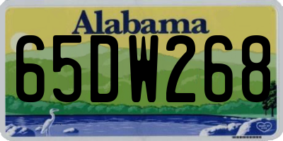 AL license plate 65DW268