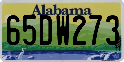 AL license plate 65DW273
